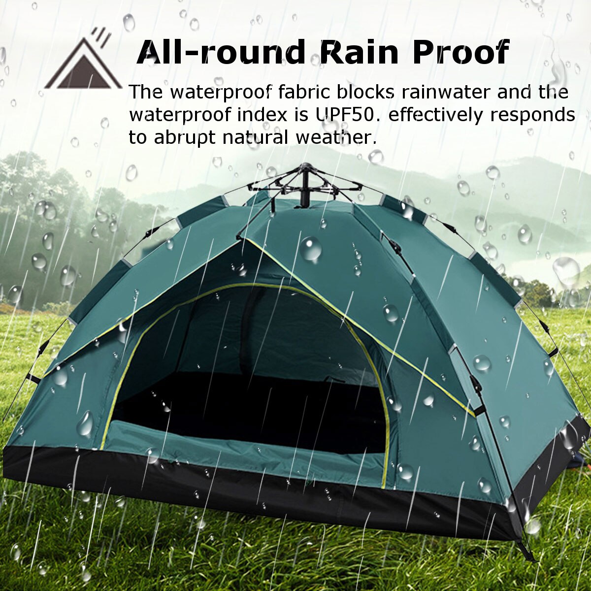 Cheap Goat Tents 3 4 Person Automatic Camping Tent Family Tent Instant Setup Awning Outdoor Protable Backpacking Tent Hiking Travel 210D Oxford   